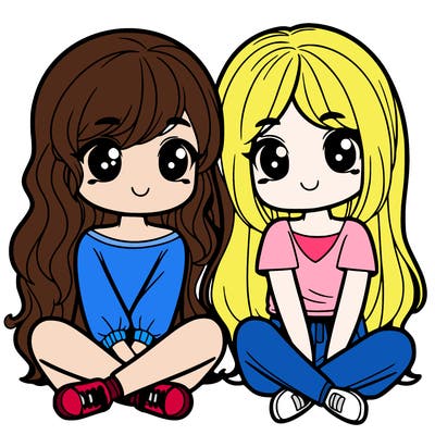 2 girls sitting next to each other