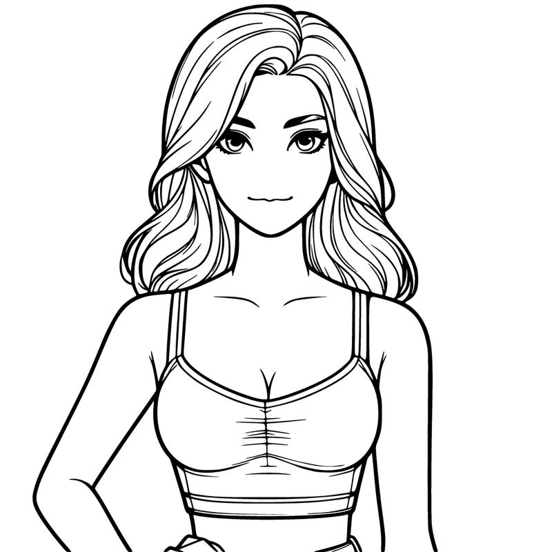 realistic girl in crop top