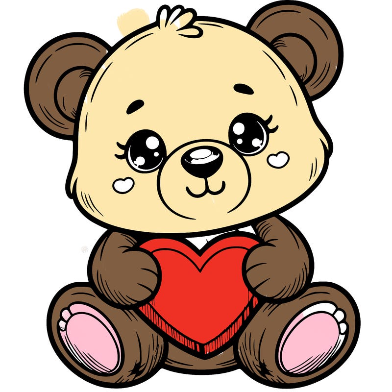cute taddy bear with heart
