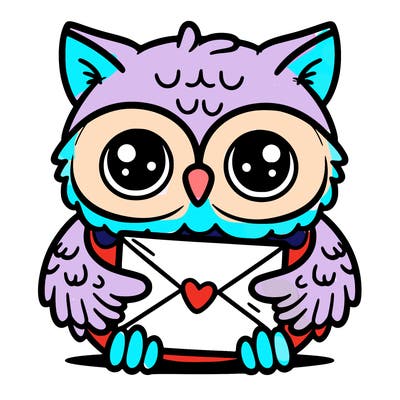 owl holding an envelope