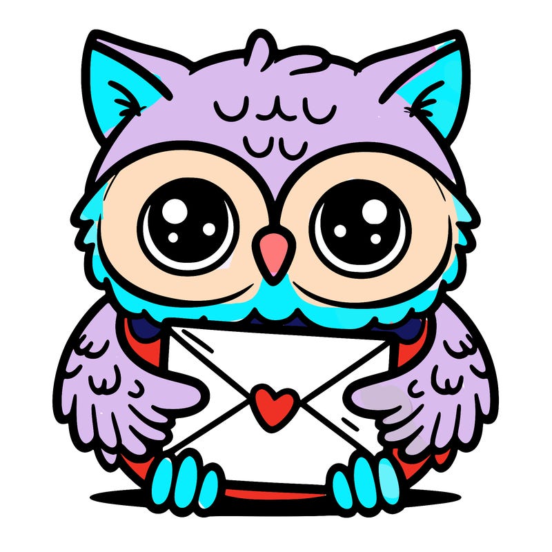 owl holding an envelope