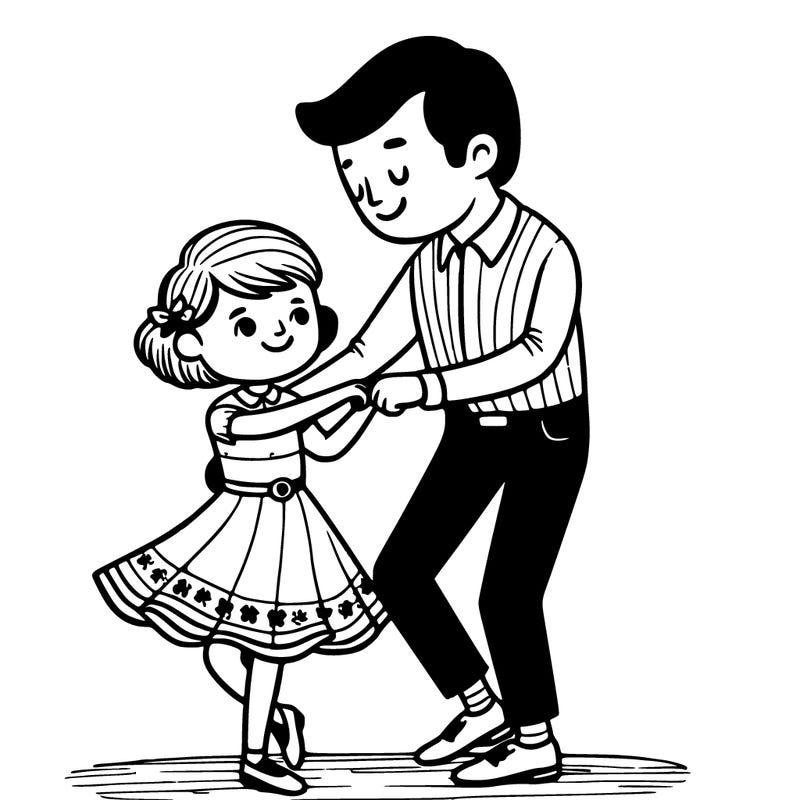 a girl with her dad dancing with her dad