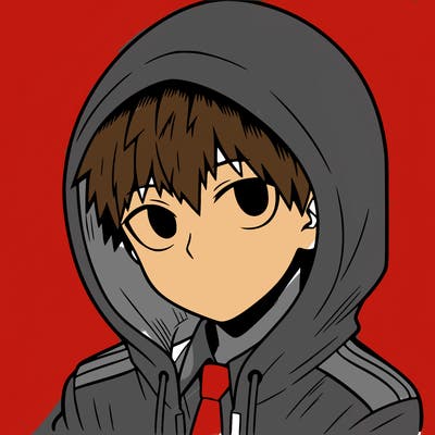manga character with a hoodie