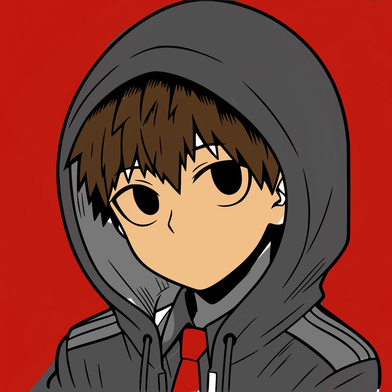 manga character with a hoodie
