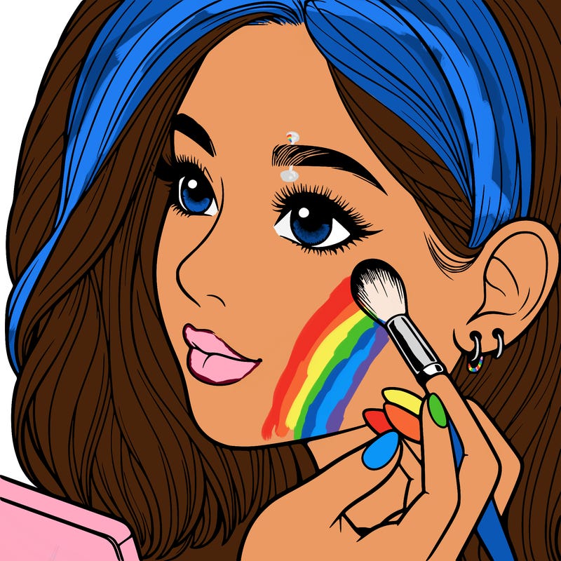 a realistic girl doing her makeup