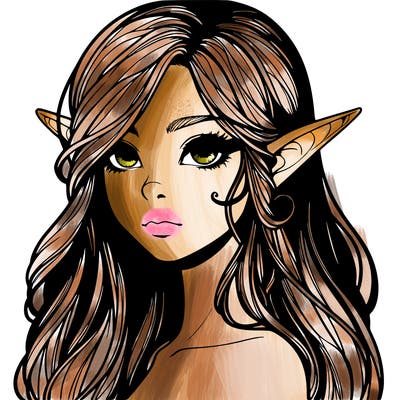 elf girl realistic dark fantasy