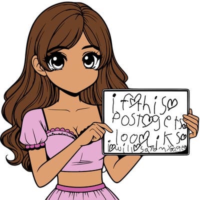 realistic pretty girl holding blank sign