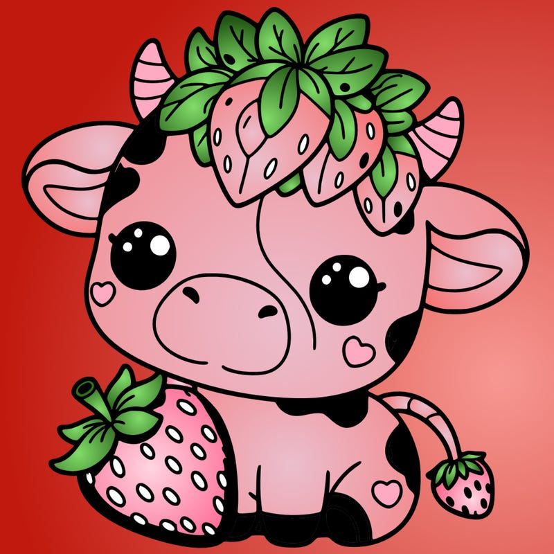 cute strawberry cow