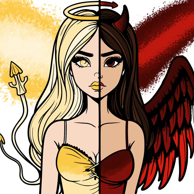 devil vs angel realistic girl