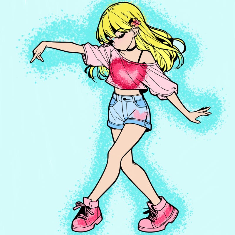 realistic girl danceing