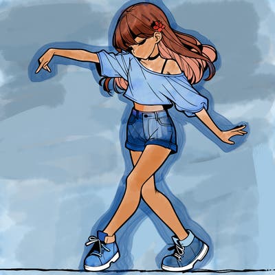 realistic girl danceing