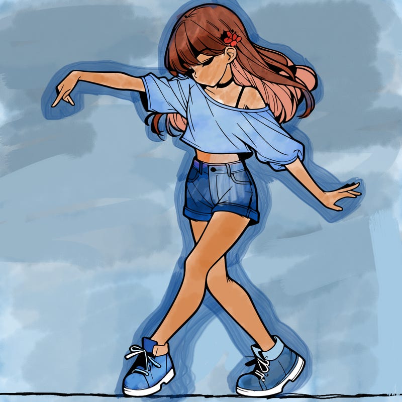 realistic girl danceing