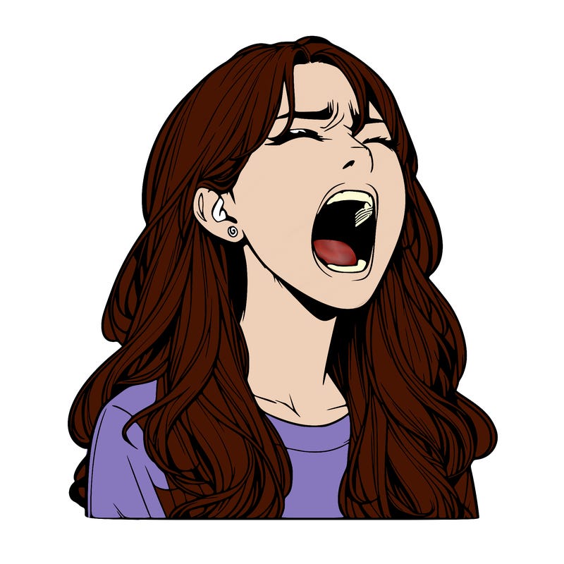 screaming realistic, girl