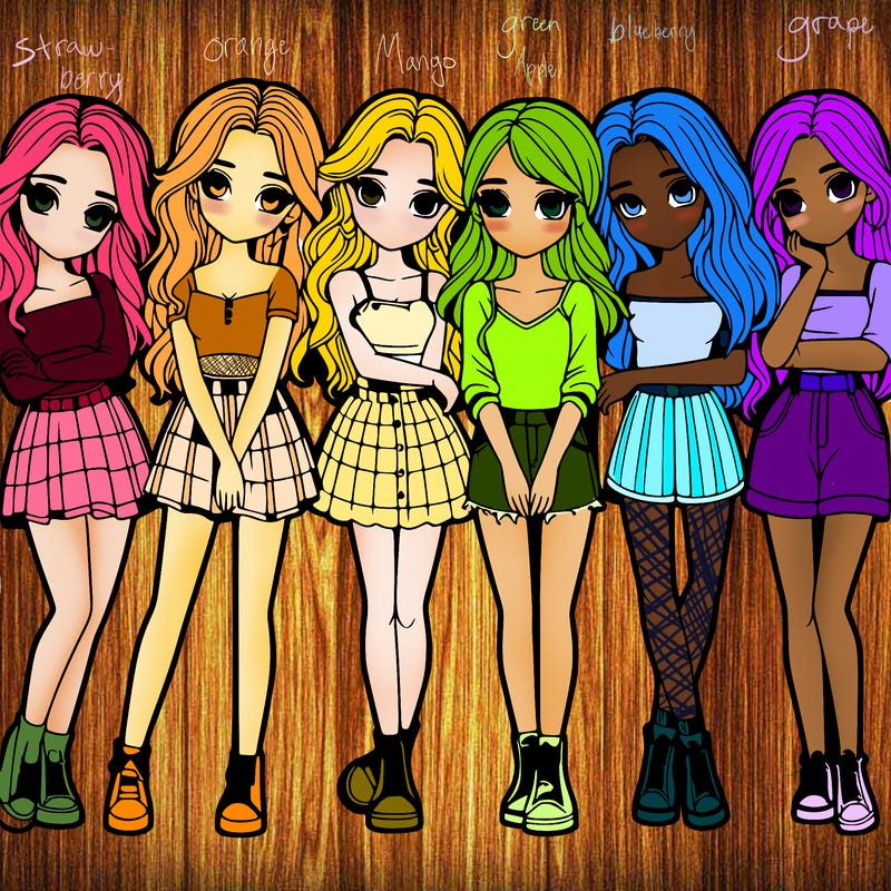 a group of girls realistic