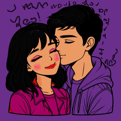 realistic girl and boy  love