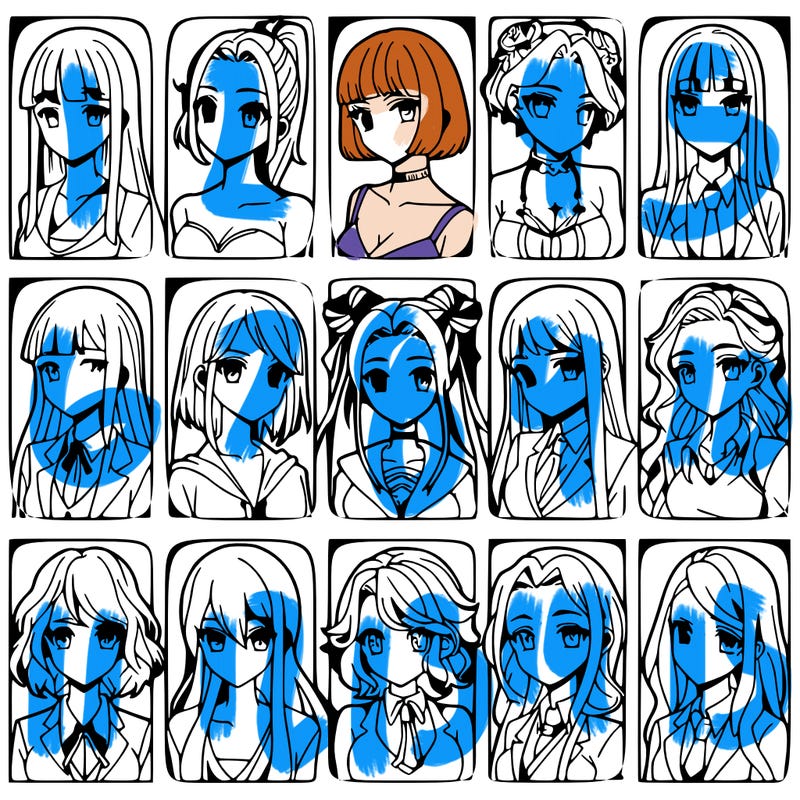 girls that look diffrent anime