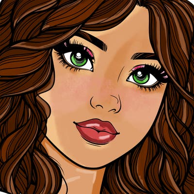 beautiful realistic girl close up to the camera with wavy hair,