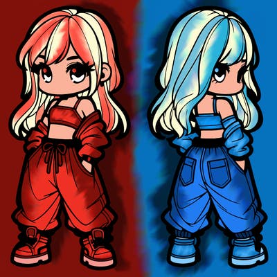 girl in crop top and baggy pants