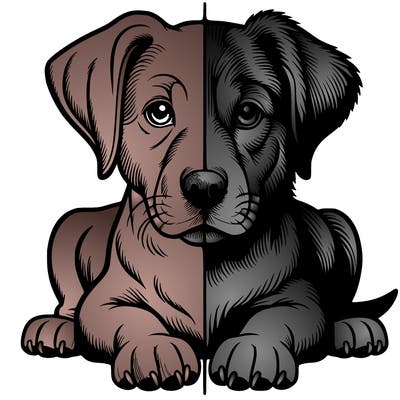 realistic dog split picture