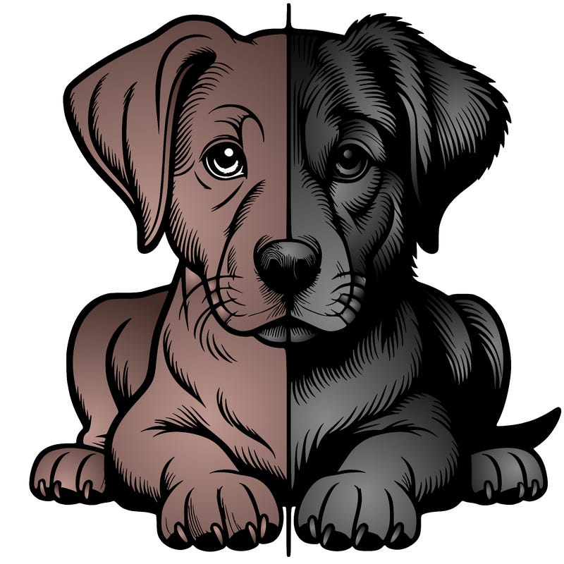 realistic dog split picture