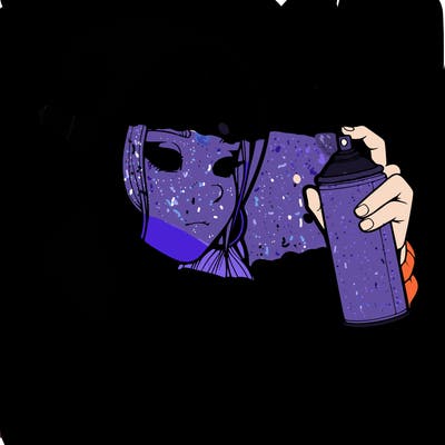 a realistic girl, spray painting