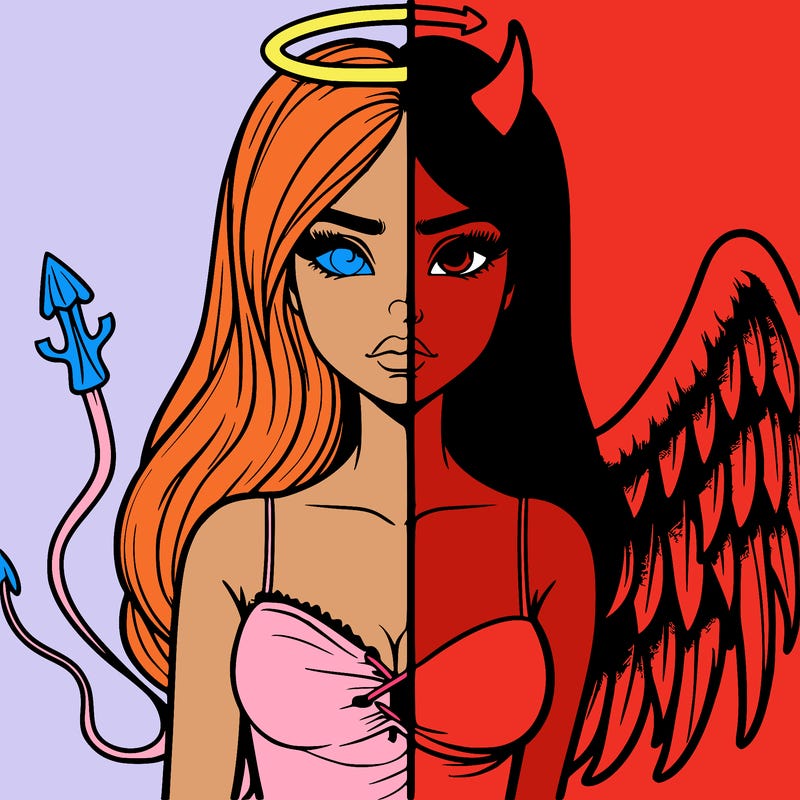 devil vs angel realistic girl