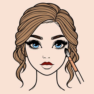 realistic person with makeup