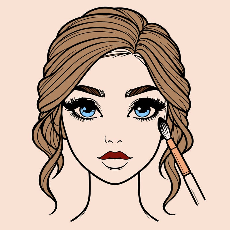 realistic person with makeup
