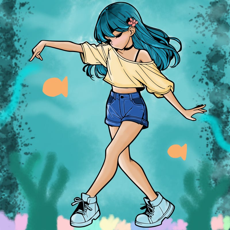 realistic girl danceing