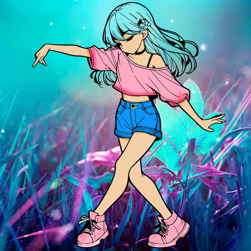 realistic girl danceing