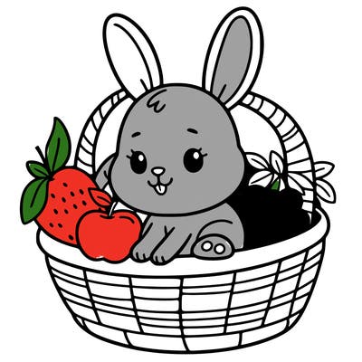 bunny in a fruit basket