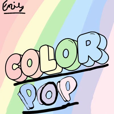 a sign that says color in bubble writing