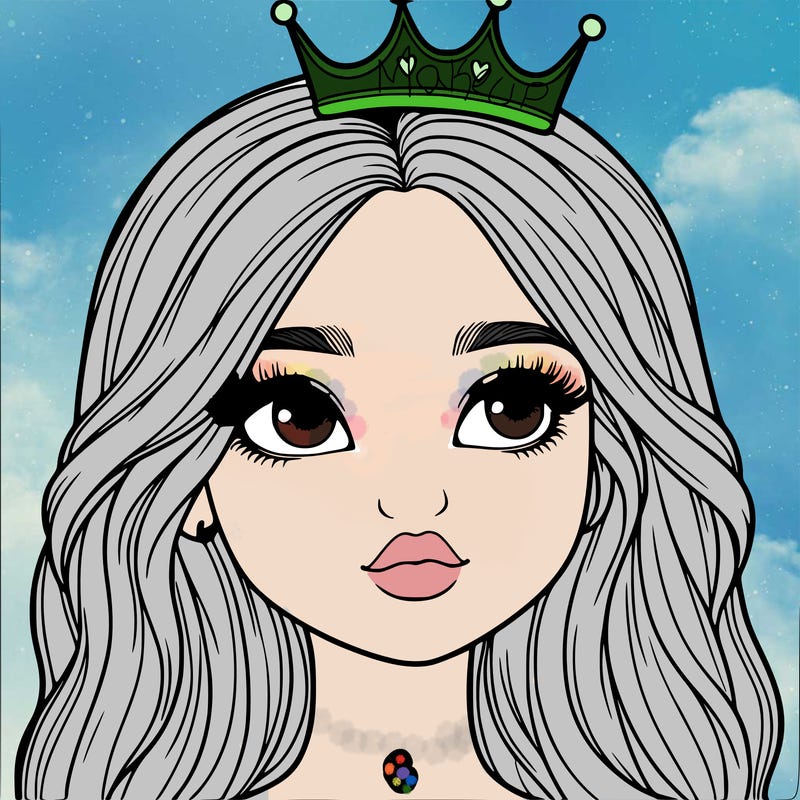 a realistic girl with a crown on