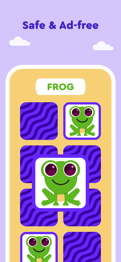 Keiki Learning games for Kids - Safe and ad free memory matching game with frogs for toddler education