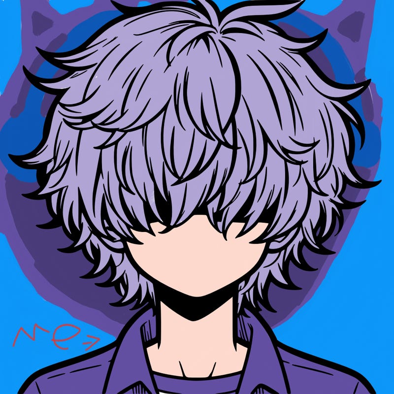 manga boy fluffy hair covering his eyes