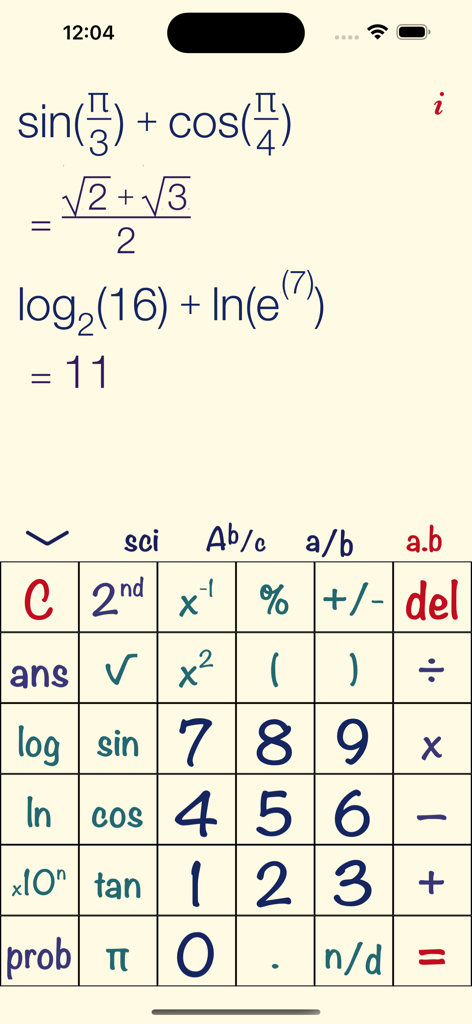 jCalc – Scientific Calculator - jCalc scientific calculator app interface showing advanced mathematical equations and scientific keypad