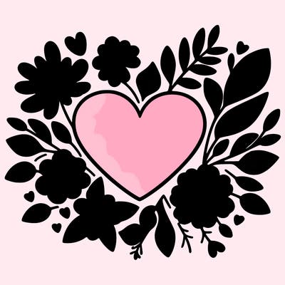heart with flowers