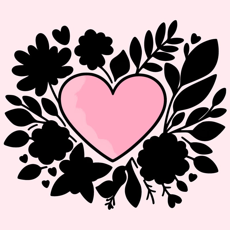 heart with flowers