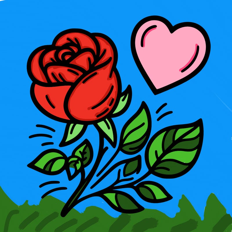 rose and heart