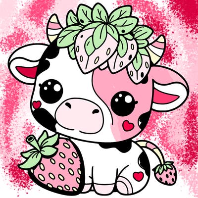 cute strawberry cow