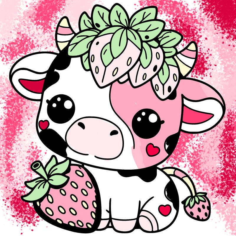 cute strawberry cow