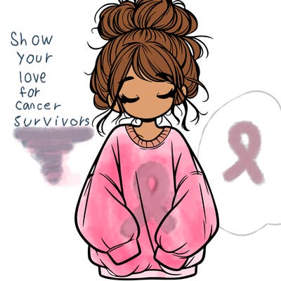 girl with baggy sweatshirt and messy bun