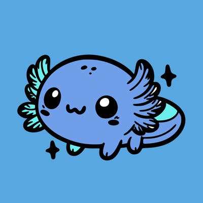 cute easy baby axolotl