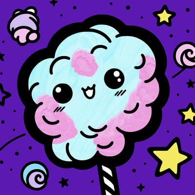cotton candy with stars
