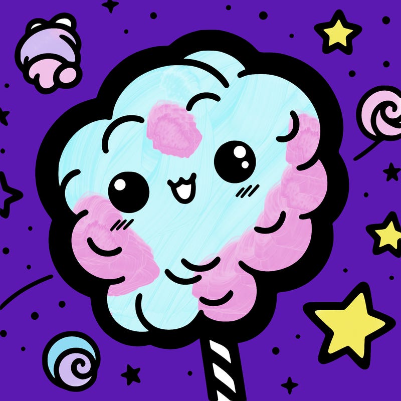 cotton candy with stars