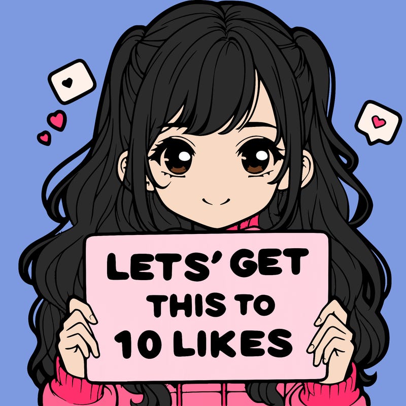 girl holding up sign that says let’s get this to 10 likes realistic