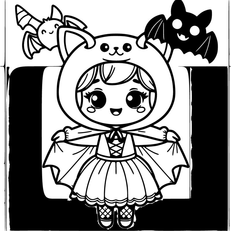 girl dressed up as a bat on halloween