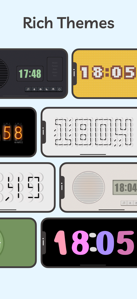 TickClock-Widget flipclock - A variety of colorful and aesthetic digital clock widget themes for iPhone and iPad.