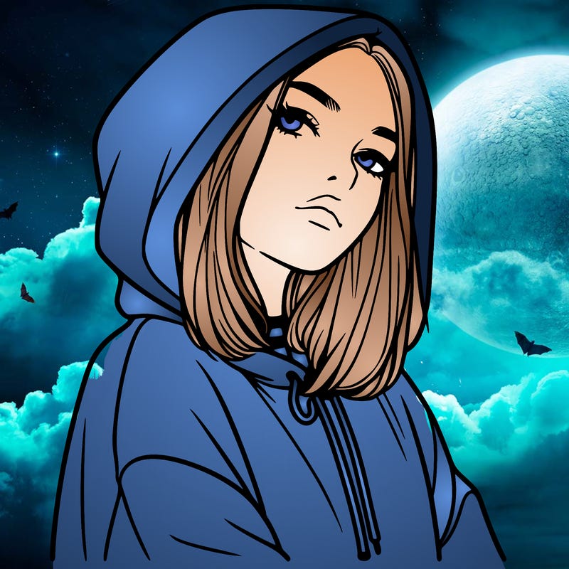 a realistic girl in a hoodie