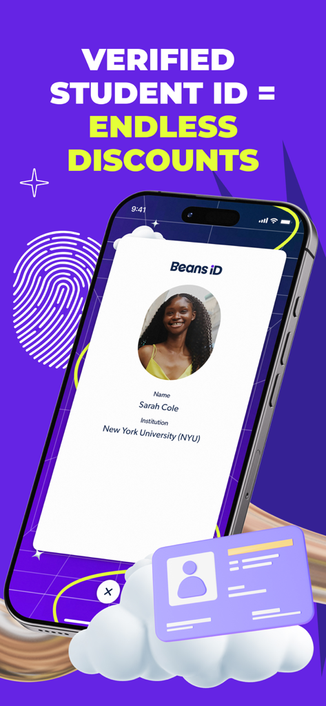 Student Beans: College Deals - A smartphone displaying a digital student ID for verified college discounts